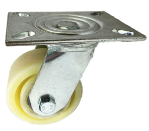 100mm Swivel Castor fabricated steel with white nylon wheels with ball bearings