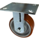 Fixed Rigid Castor 125mm with fabricated steel frame and polyurethane tyre cast iron wheel with ball bearings