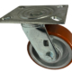 Swivel Castor 125mm with fabricated steel frame and polyurethane tyre cast iron wheel with ball bearings