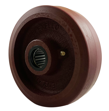 150mm Polyurethane Tyre on a Cast Iron Centre Castor Wheel with a 1 inch roller bearing WSU6LRB