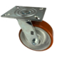 150mm fabricated steel swivel castor and polyurethane tyre cast iron wheel with ball bearings