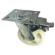 150mm swivel castor with total stop brake and white nylon wheel with ball bearings. The bracket is made from fabricated steel