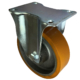 160mm Fixed (rigid) Castor. Pressed Steel Frame with Polyurethane tyre on a cast iron centre wheel with ball Journals and 600kg Load Capacity,
