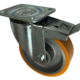 160mm Swivel with Brake Pressed Steel Castor. Polyurethane tyre on a cast iron centre wheel with ball Journals and 600kg Load Capacity,