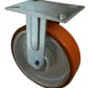 200mm Fixed Rigid Castor with Fabricated Steel Bracket and Polyurethane Tyre Cast Iron Wheel with Ball Bearings