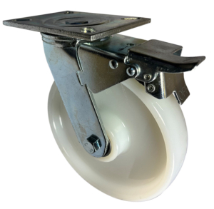 200mm Swivel with Brake Fabricated Steel Castor and Nylon Wheel with Roller Bearing