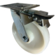 200mm Swivel with Brake Fabricated Steel Castor and Nylon Wheel with Roller Bearing