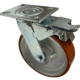 200mm Swivel and Brake Castor with a Fabricated Steel Bracket and Polyurethane Tyre Cast Iron Wheel with Ball Bearings