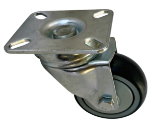 75mm swivel castor with top plate and grey thermoplastic rubber tyre wheel