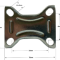 LDV Series 75mm Fixed Castor Top Plate Dimensions