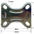 LSV Series 100mm and 125mm Fixed Castor Top Plate Dimensions