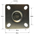 LDV 50mm Swivel Castor Top Plate Dimensions