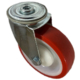 125mm Swivel Castor with 12mm Single Bolt Hole and polyurethane tyre on a nylon centre wheel with ball bearings