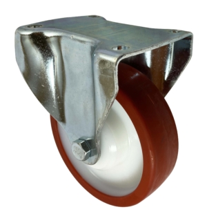 150mm Fixed Castor, 500kg Capacity | Polyurethane Tyre wheel, Roller Bearing (629PNB)