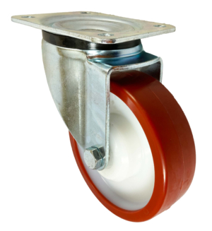 150mm Swivel Castor, 500kg | Polyurethane Tyre Wheel, Roller Bearing (622PNB)