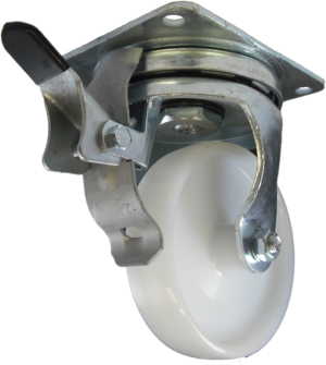 150mm Swivel Castor with Brake, 520kg Capacity | Nylon Wheel, Roller Bearing (655NYBSWB)