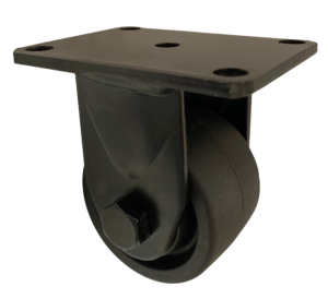 75mm Low Level Fixed Castor, 540kg Capacity | Nylon Wheel, Roller Bearing (BMCF75E)