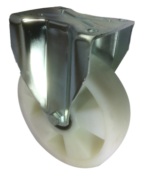 200mm Fixed Castor, 800kg Capacity | Nylon Wheel, Ball Bearing (KF200NYBJ800)