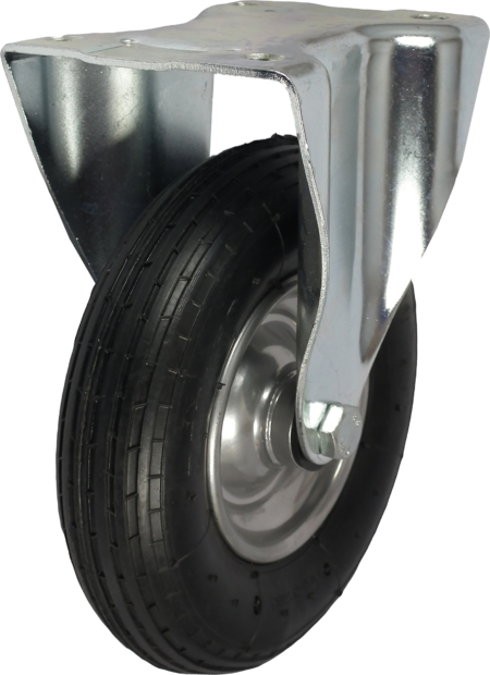 Fixed Castor with 200mm Diameter Pneumatic Wheel with Roller Bearing