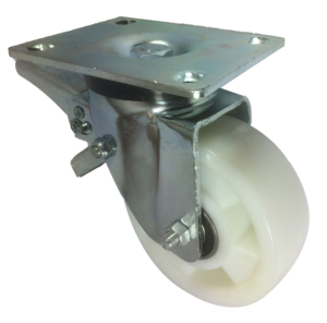125mm Swivel with Brake Castor, 400kg Capacity, Nylon Wheel, Ball Bearing (KS125NYBJ400SWB)