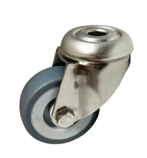50mm Stainless Steel Swivel Castor (BH), 50kg Capacity | Thermoplastic Rubber Wheel, Plain Bore (SKABS050TPR)
