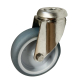 75mm Stainless Steel Single Bolt Hole Swivel Apparatus Castor with Grey non marking thermoplastic wheel