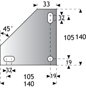 100mm Triangular Top Plate T19 Dimensions 