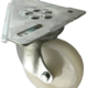 100mm Swivel Castor with Triangular Top Plate and white nylon Wheel