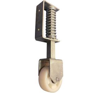 100mm Heavy Duty Gate Castor, 75kg Spring Loaded| Fixed Castor with White Nylon Wheel (GCOPENHD100NY)