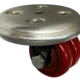 50mm Twin Wheel Low Level Castor with round top plate and polyurethane tyre wheel