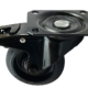 100mm all black swivel and brake castor with elastic rubber wheel and ball bearings MSV100BRN2BSWB