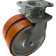 200mm Twin Wheel Swivel Castor with Directional Lock slots and polyurethane tyre cast iron wheel 2HKSE20020241