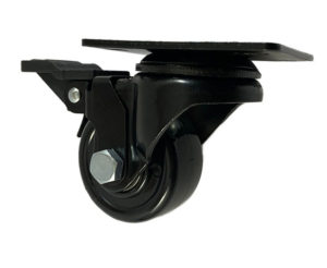 50mm Low Level High Load Swivel and wheel brake Castor with Black Nylon Wheel and Ball Bearings kb050nybj200