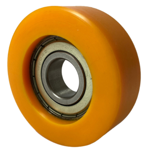 Polyurethane Tyre Guide Roller with 70mm x 25mm and 12mm 6204ZZ ball bearing