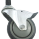 100mm Swivel Castor with Brake and Grey Thermoplastic Rubber Tyre Wheel complete with 21.5mm to 24mm round expander fitting
