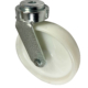 200mm Swivel Castor with 19.8mm single bolt hole and a white nylon wheel with a roller bearing. Load Capacity is 550kg using manual propulsion