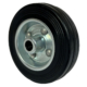 100mm Black Solid Rubber Tyre Castor Wheel on a Pressed Steel Metal Centre and a 12mm Roller Bearing.