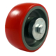 80mm Castor Wheel with a Red Polyurethane Tyre and a Grey Nylon Centre with a 12mm Roller Bearing. Load Capacity is 150kg