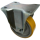 100mm Fixed Rigid Castor with Beige Polyurethane Tyre Cast Iron Wheel and Ball Bearings