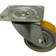 100mm swivel castor with beige polyurethane tyre cast iron wheel with ball bearing and 32mm tread width