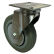 Swivel Castor 125mm Grey Rubber Tyre Wheel Plain Bore and square top plate 100kg