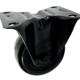 80mm Fixed Castor with black frame and rubber tyre wheel with ball bearings