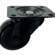80mm Swivel Castor with black frame and rubber tyre wheel with ball bearing