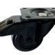 80mm swivel and brake top plate castor with black frame and black rubber tyre wheel with ball bearings