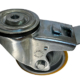 100mm single bolt hole swivel castor with brake and polyurethane tyre cast iron centre wheel with ball bearings