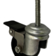 50mm swivel castor with brake and m8x50mm threaded stem with black polypropylene wheel