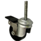 50mm swivel castor with 8mm x 50mm threaded stem and black nylon wheel with brake
