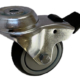 75mm Single Bolt Hole Swivel and Brake Castor with Grey Thermoplastic Rubber Tyre Wheel with Single Ball Bearing
