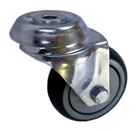 75mm Single Bolt Hole Swivel Castor with thermoplastic rubber tyre wheel