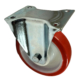 160mm fixed castor with a red polyurethane tyre on a white nylon core castor wheel with ball bearings